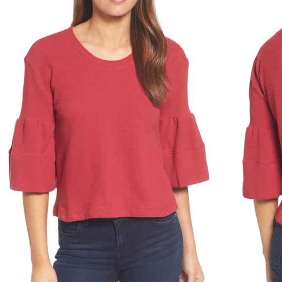 Nordstrom Caslon Ruffle Sleeve Top - Picture 3 of 6